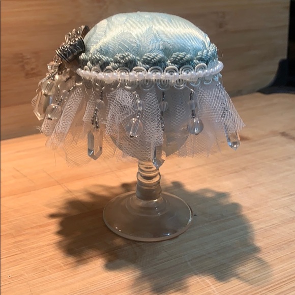 Shabby Chic Wine Glass Pincushion - Picture 3 of 6